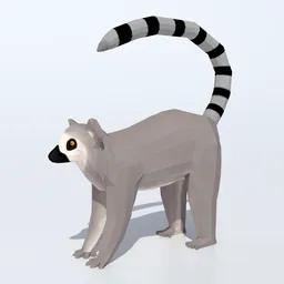 Low Poly Ring Tailed Lemur