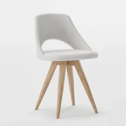 3D model of a modern Maya Chair, elegant design, optimized for Blender with a sturdy wooden base and comfortable seat.