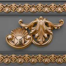 Detailed 3D ornamental model for classic design enhancement, compatible with Blender, showcasing intricate craftsmanship.