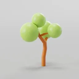 "Low poly game asset of a tree, inspired by Willem Maris and Frederick Hammersley, suitable for Blender 3D software. Perfect for game development and trending on ArtStation, with a pixelated Pixar render and 8k height. Includes green leaves and branching, ideal for creating a natural environment."