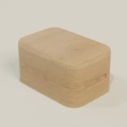 3D wooden storage box model with high-quality materialiq textures, compatible with Blender 3D rendering.