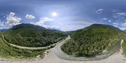 Aerial River Mountain Landscape
