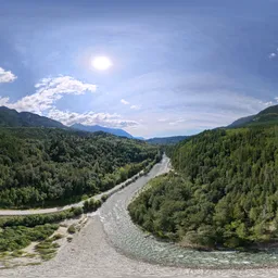 Aerial River Mountain Landscape