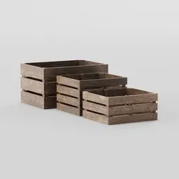 Wooden Crate Set