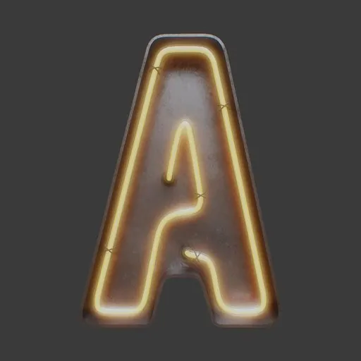Neon Letter A