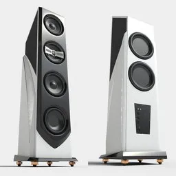 Hi Fi Floor Speaker White