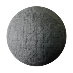 Textured PBR material showing worn concrete bricks, ideal for 3D modeling and Blender projects.