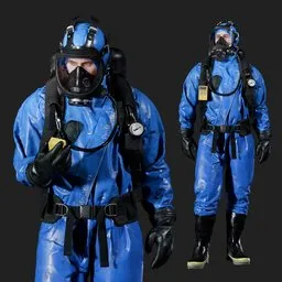 Hazmat Specialist Rigged Blue Suit