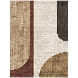 Neutral Midcentury Curves Carpet
