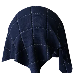 Detailed heavy blue crosshatched PBR fabric material texture for 3D modeling and rendering in Blender.