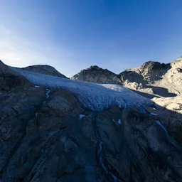 Rocky Mountain and Glacier Top Sunny Sunset