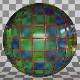 Multicolor Mosaic Frosted Glass