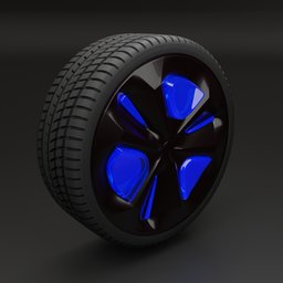 A wheel with a futuristic disk