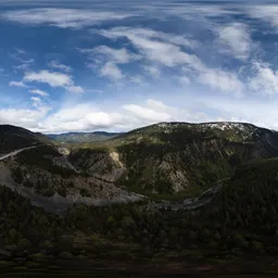 Aerial Cloudy Mountain Landscape