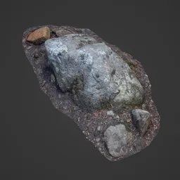 Realistic Blender 3D low poly forest rock model optimized for virtual environments and games.