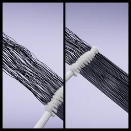Mascara hair straighten effect geo nodes