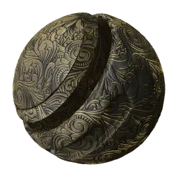 Highly detailed PBR material with engraved Chinese patterns for 3D rendering and Blender applications.