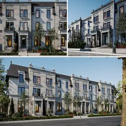 Classic Townhouse Exterior Scene