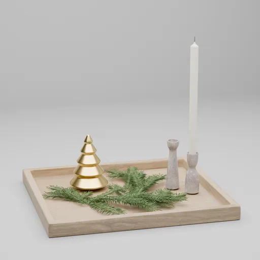 Minimalist Christmas Decor Tray
