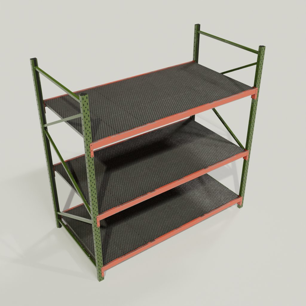 Realistic lowpoly rack | Containers models | Blendkit