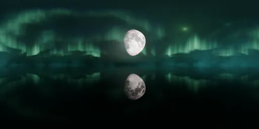 Aurora Fog Moon