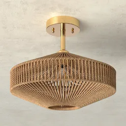 Woven Flush Mount Ceiling Light