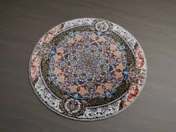 Round detailed Persian-style rug for Blender 3D, optimized for realistic bed scenes.