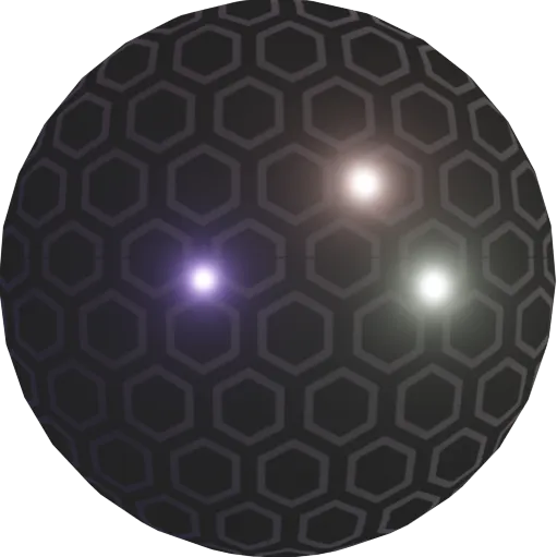 Hexagonal pattern PBR material with an optical illusion for Blender 3D, enhancing visual FX with intricate detail.