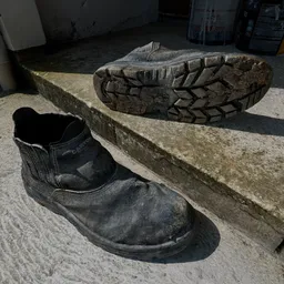 Worn Leather Work Boots