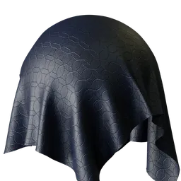 Navy Blue Leather Geometric Emboss